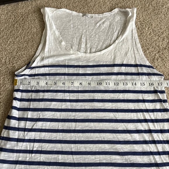 American Vintage Women’s Blue White Striped 100% Cotton Slub Knit Tank Top Large - Picture 13 of 16